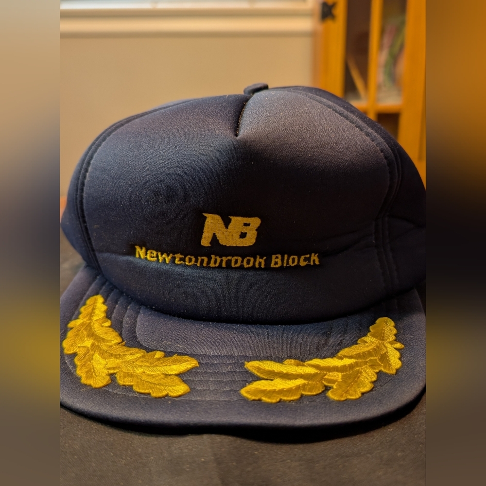 1980's Newtonbrook Block Navy Cap with Gold Embroidery